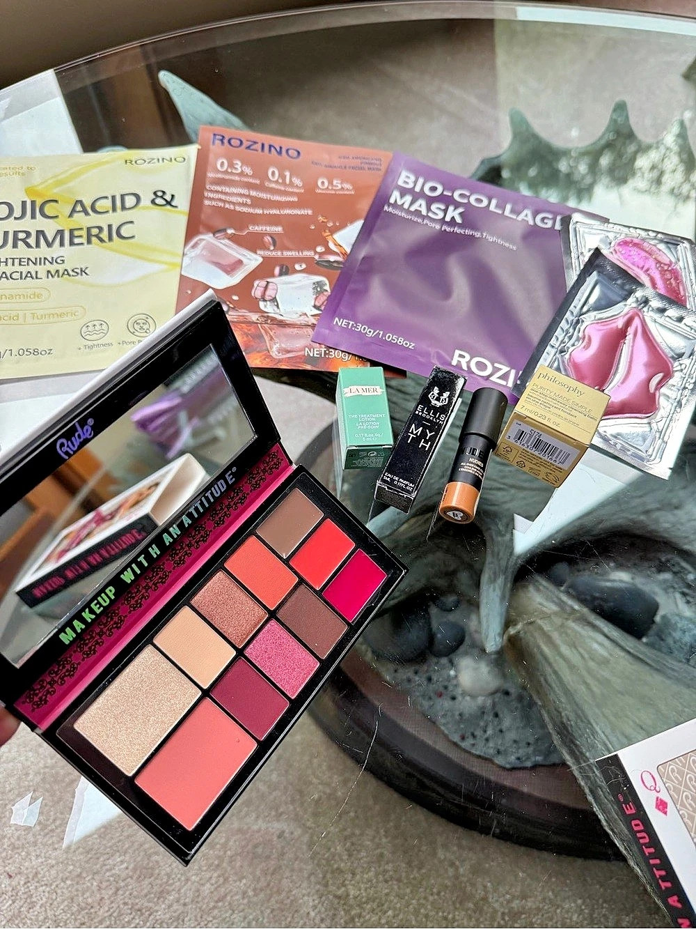 La Mer Philosophy Highlighter Makeup Palette & Bulgari Coametic Pouch 11 pc Set - Picture 2 of 13